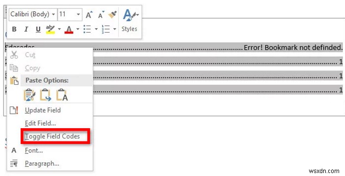 Microsoft Wordで「エラー! ブックマークが定義されていません」を修正する方法