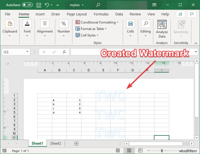 Microsoft Excelで透かし（ウォーターマーク）を追加する2つの方法