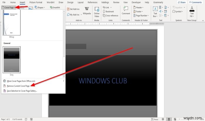 Wordでカスタム表紙を挿入・作成・削除する方法
