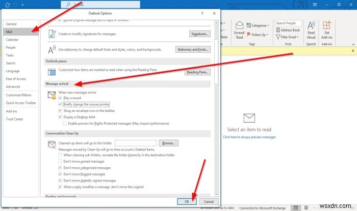 Outlookで新着メールのデスクトップ通知（デスクトップアラート）を設定する方法