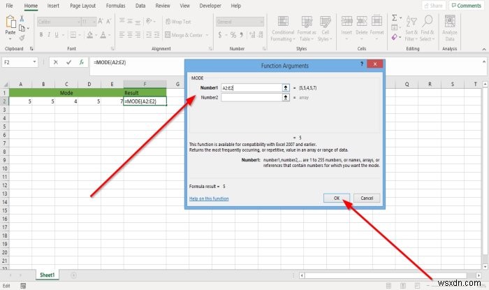 Microsoft ExcelでMODE関数を使って最頻値を求める方法