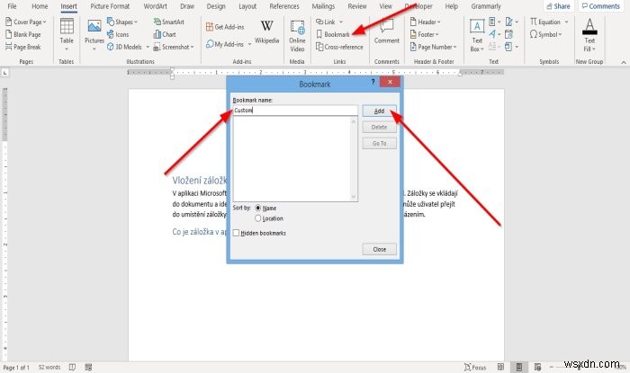 Microsoft Wordでブックマークを作成・挿入・移動する方法