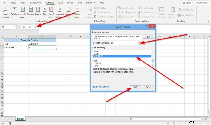 Microsoft ExcelでSUBSTITUTE関数とREPLACE関数を使う方法