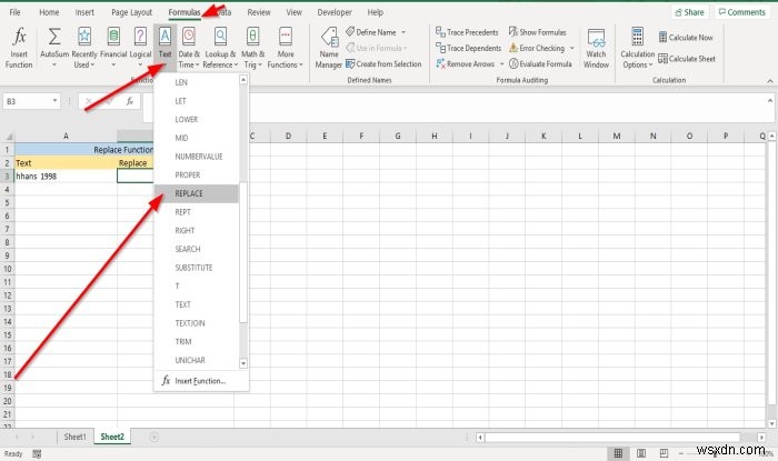 Microsoft ExcelでSUBSTITUTE関数とREPLACE関数を使う方法