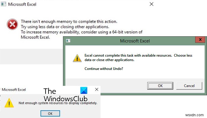Excelで「このタスクを完了できません」メモリ不足エラーが出る原因と7つの解決策
