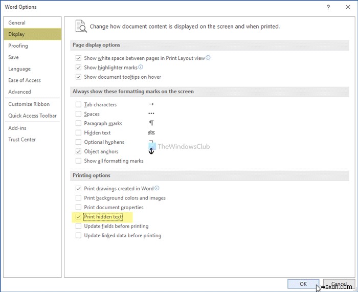 WindowsとMacのWordで非表示のテキストを印刷する方法