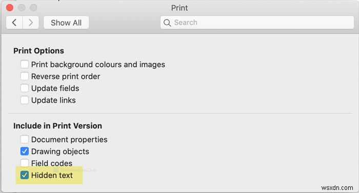 WindowsとMacのWordで非表示のテキストを印刷する方法