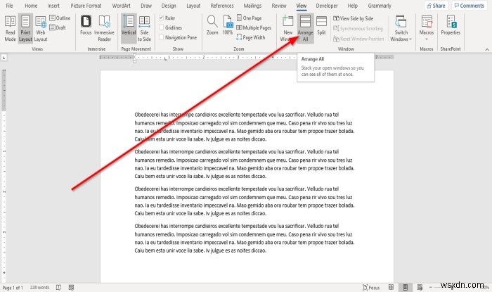 Microsoft Wordで複数のウィンドウを表示・操作する方法