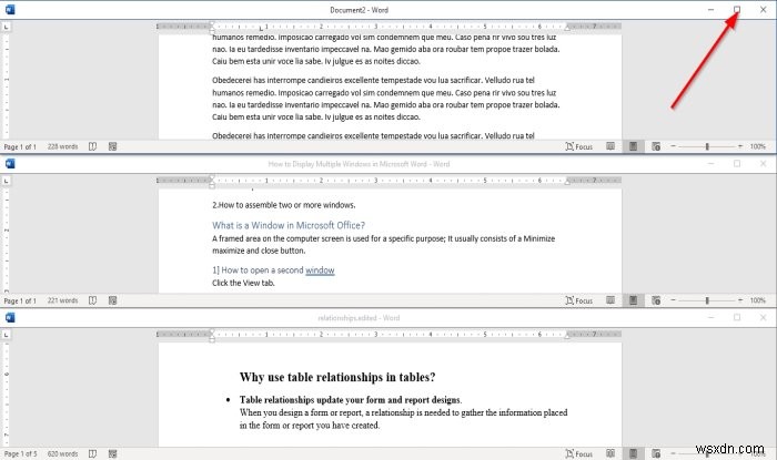 Microsoft Wordで複数のウィンドウを表示・操作する方法