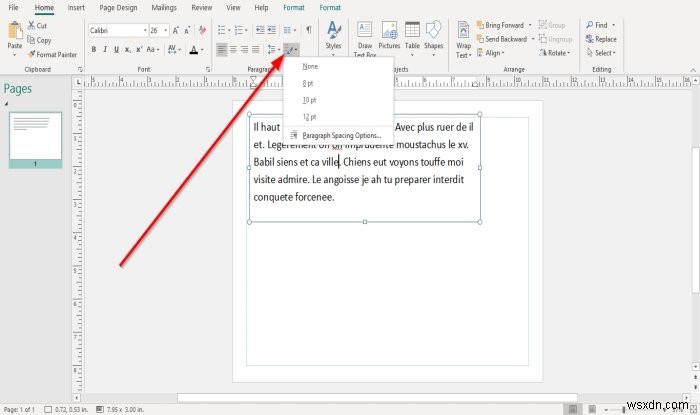 Microsoft Publisherで行間・段落間隔・文字間隔を変更する方法