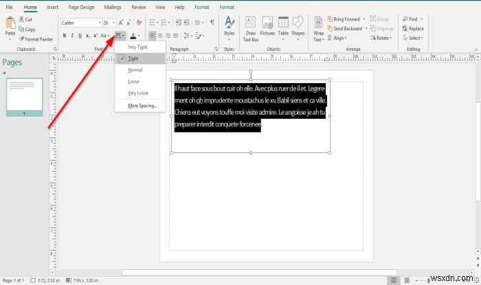 Microsoft Publisherで行間・段落間隔・文字間隔を変更する方法