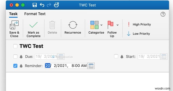 MacでOutlookのリマインダー通知と通知音をオフにする方法