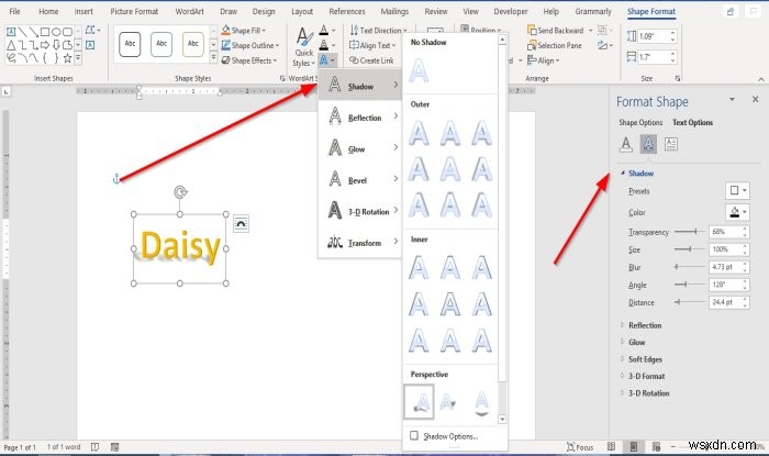Microsoft OfficeのWordArt(ワードアート)にテキスト効果を追加する方法