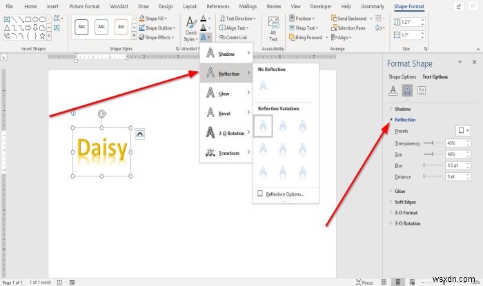 Microsoft OfficeのWordArt(ワードアート)にテキスト効果を追加する方法
