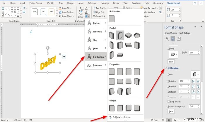 Microsoft OfficeのWordArt(ワードアート)にテキスト効果を追加する方法