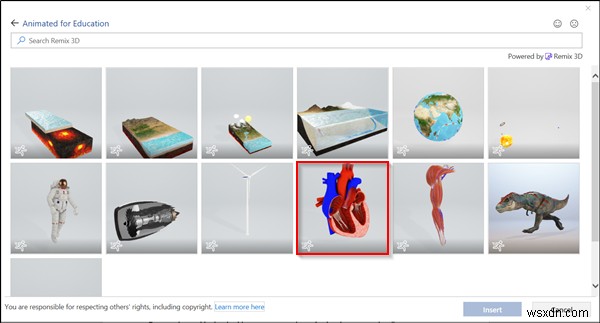 Microsoft Wordにアニメーション付き3Dグラフィックスを挿入する方法