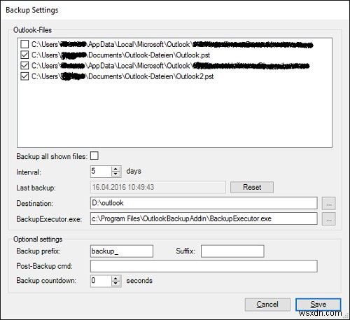 Microsoft OutlookのPSTデータファイルを自動バックアップする方法