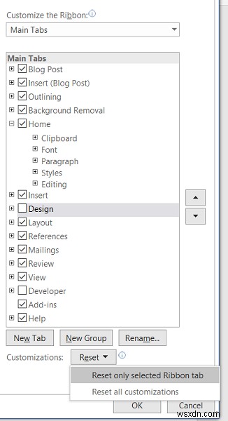 Microsoft Officeのリボン設定をデフォルト(初期状態)にリセットする方法