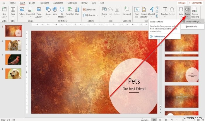PowerPointのスライドにBGM(背景音楽)を追加する方法