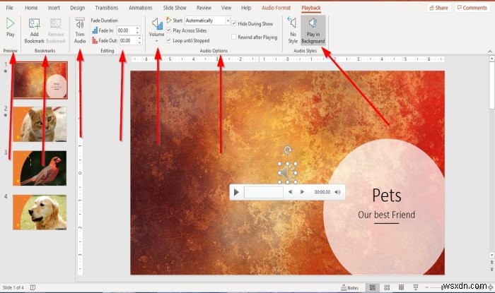 PowerPointのスライドにBGM(背景音楽)を追加する方法