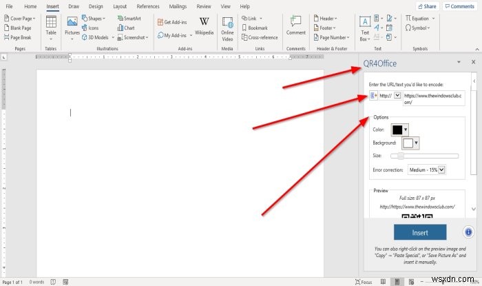 Microsoft WordでQRコードを作成する方法|QR4Officeアドインの使い方を解説