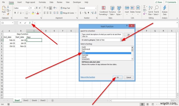 Microsoft ExcelでDAYS・DAYS360関数を使う方法|2つの日付の差を簡単に求める