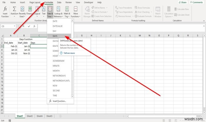 Microsoft ExcelでDAYS・DAYS360関数を使う方法|2つの日付の差を簡単に求める
