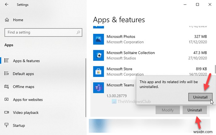WindowsとAndroidからMicrosoft Teamsを完全にアンインストールする方法