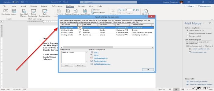 Microsoft Wordのメールマージ機能でレターを作成する方法