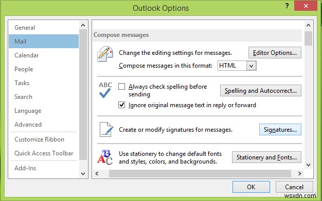 Windows 11/10のOutlookでメール署名を追加できないときの対処法
