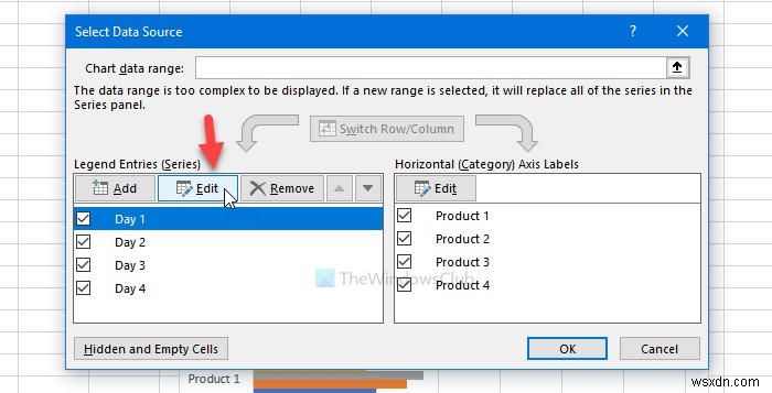 【Excel】グラフやチャートのデータ系列名を元の行・列名を変えずに変更する方法