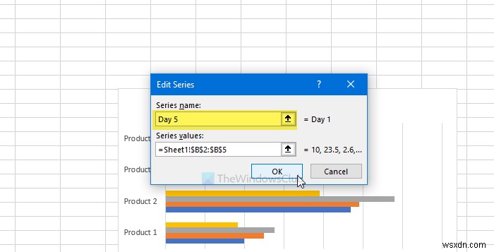 【Excel】グラフやチャートのデータ系列名を元の行・列名を変えずに変更する方法