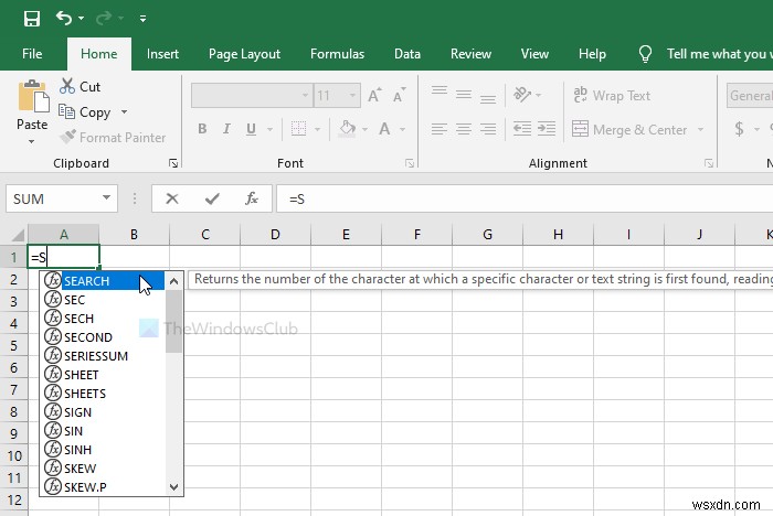 Excelで数式入力時のオートコンプリート候補リストを表示・非表示にする方法