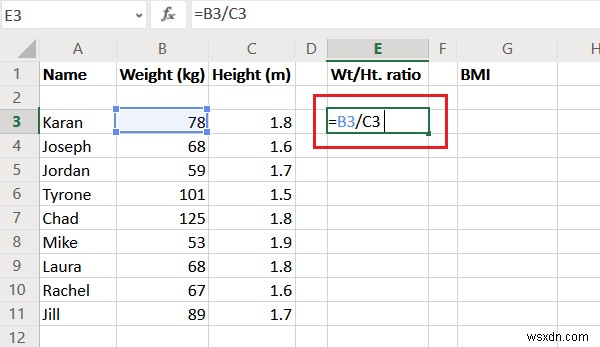ExcelでBMIと体重身長比を計算する方法|基本の計算式と手順を解説