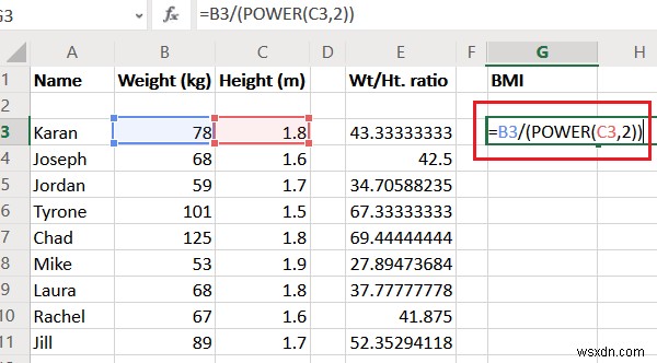 ExcelでBMIと体重身長比を計算する方法|基本の計算式と手順を解説