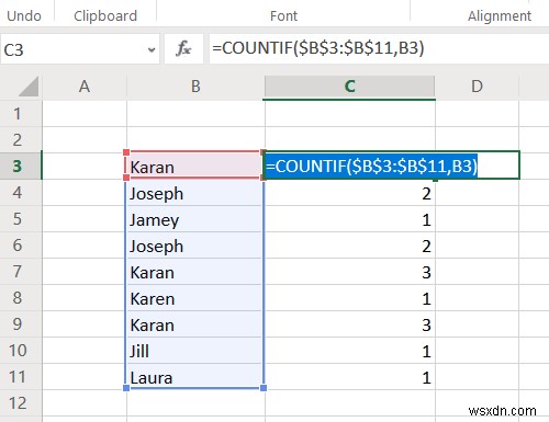 Excelで列の重複値をカウントする方法｜COUNTIF関数の使い方