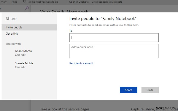 Microsoftファミリー機能でOneNoteノートブックを家族と共有する方法