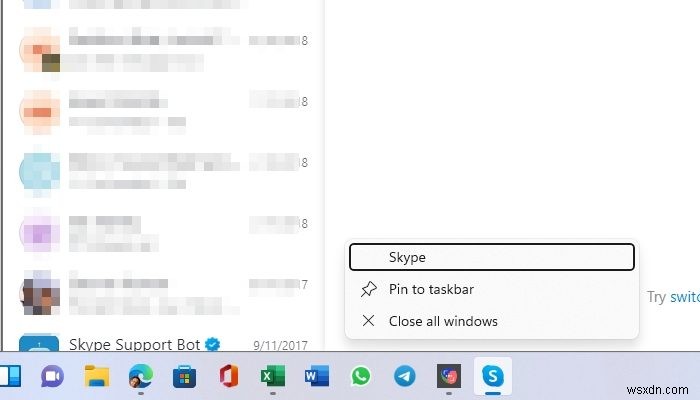 Windows 11/10でSkypeを閉じてもシステムトレイに最小化して常駐させる方法
