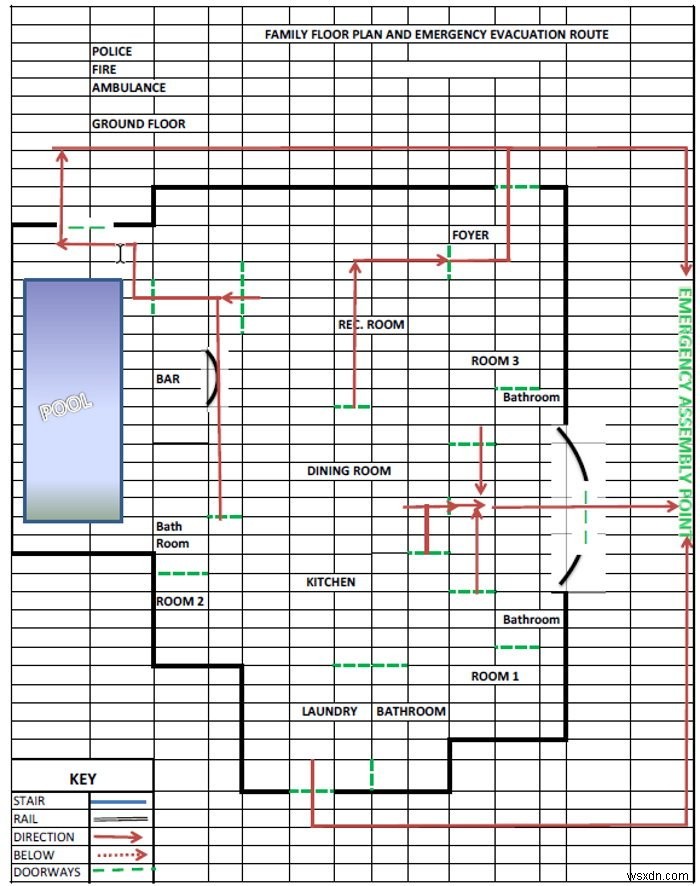 Excelで平面図(フロアプラン)を簡単に作る方法|避難経路図の作成から印刷まで徹底解説