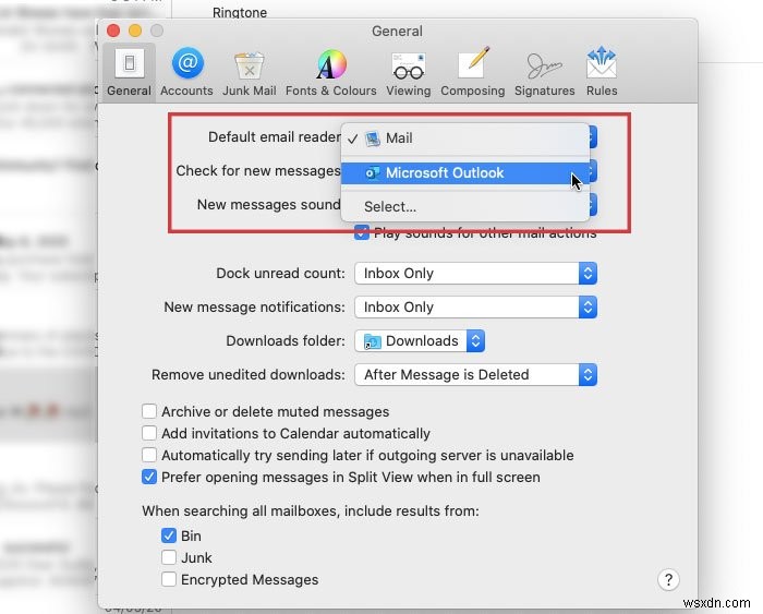 MacでOutlookをデフォルトのメールアプリに設定する方法