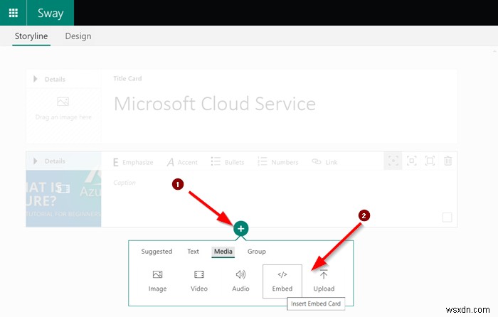 Microsoft Swayにコンテンツを埋め込む方法【埋め込みカードの使い方を解説】