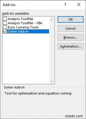 Microsoft Excelでソルバーアドインが動作しないときの有効化手順