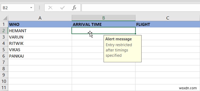Microsoft Excelでセルに「データの入力規則」を適用する方法