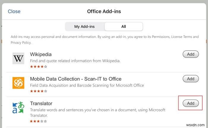 iPad版Microsoft Word・Excelでアドインをインストールして使う方法