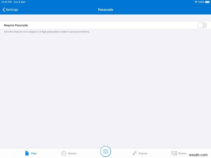 iPadでOneDriveをパスワード・Touch ID・Face IDでロックする方法
