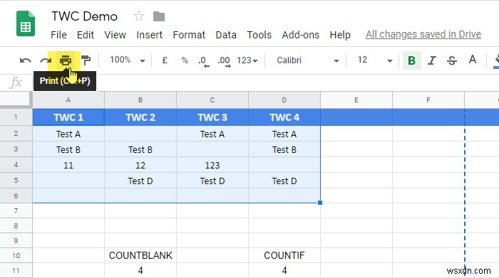 Microsoft ExcelとGoogleスプレッドシートで選択したセルだけを印刷する方法
