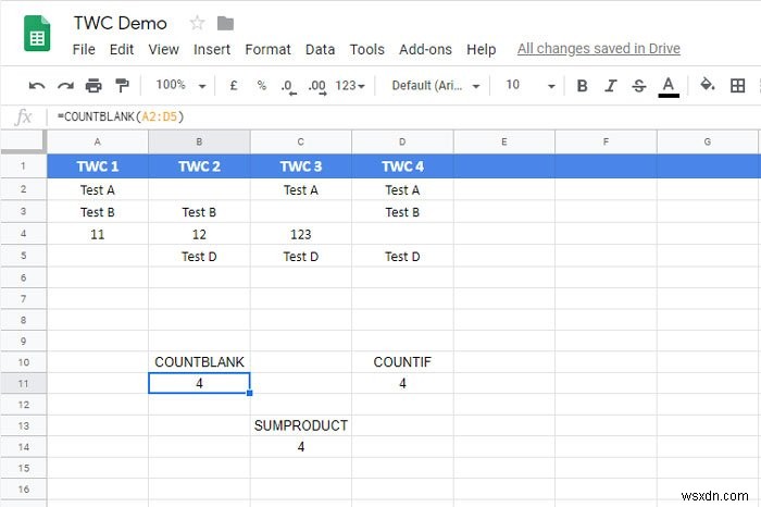 ExcelとGoogleスプレッドシートで空白セルをカウントする方法｜COUNTBLANK・COUNTIF・SUMPRODUCT関数の使い方