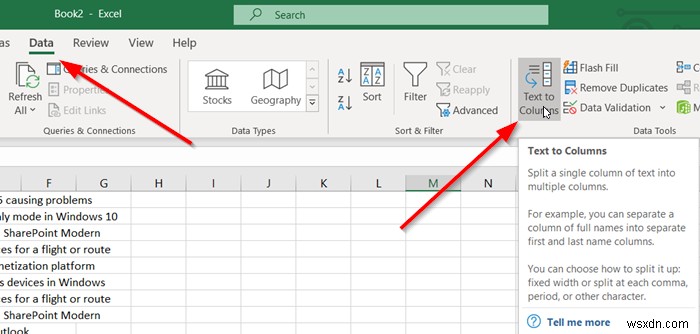 Excelで1つの長い列を複数の列に分割する方法|「区切り位置」ウィザードの使い方