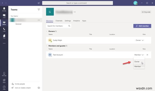 Microsoft Teamsでメンバーの役割を変更してメンバーを削除する方法