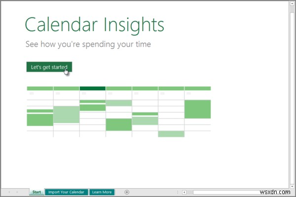 ExcelでCalendar Insightsワークブックをデータと一緒に保存する方法